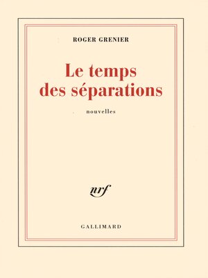 cover image of Le temps des séparations